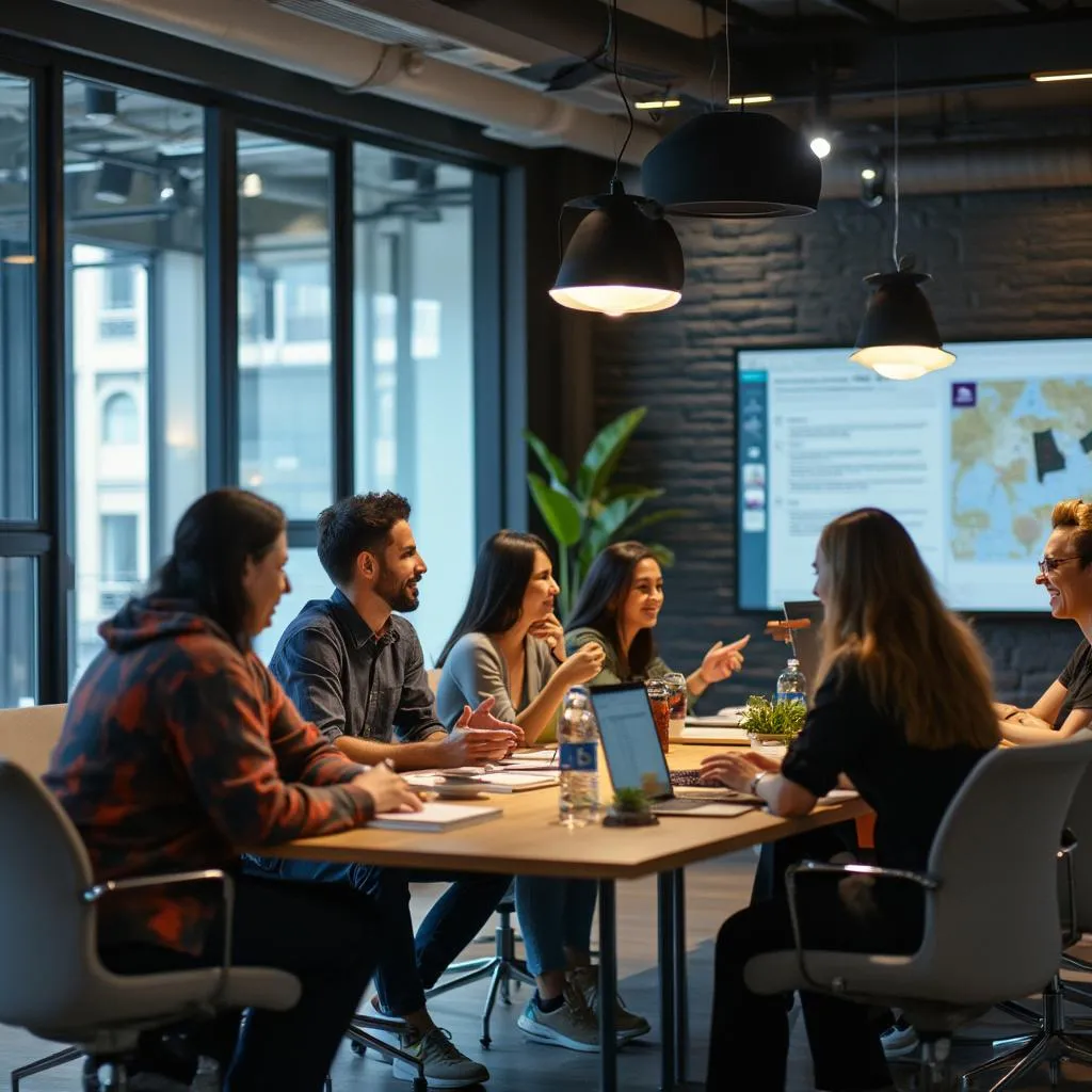 Equipo de consultoría planeando estrategias